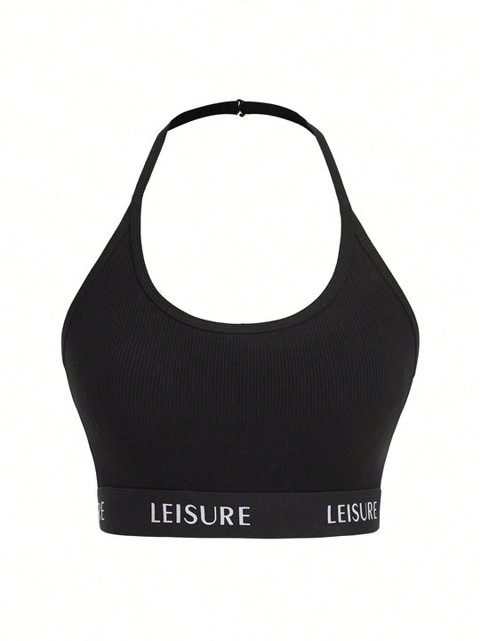 Leisure Sujetador con estampado de letra halter