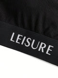 Leisure Sujetador con estampado de letra halter