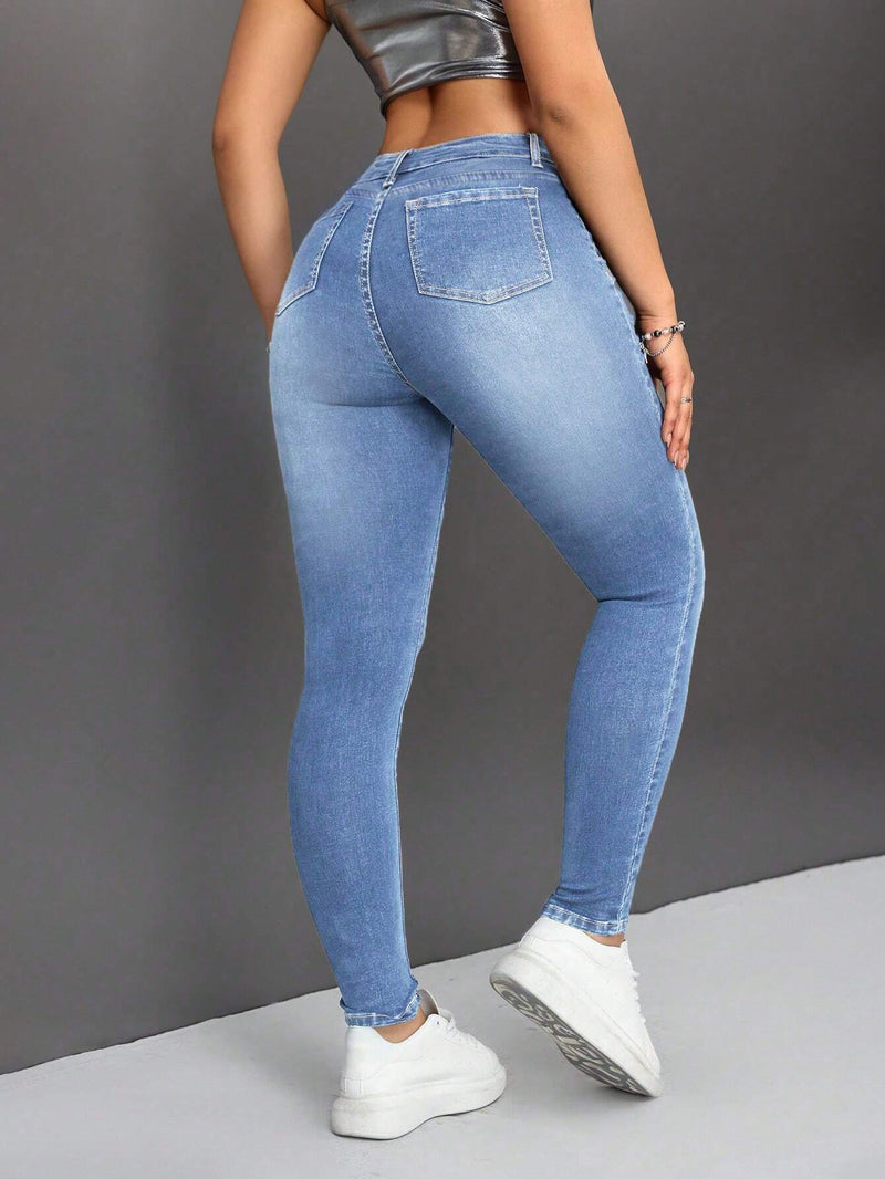 PETITE Jeans Entallados De Mujer Con Bolsillos