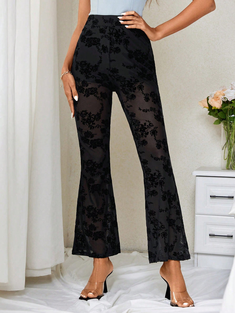 Prive Pantalones De Terciopelo Negro Para Mujer