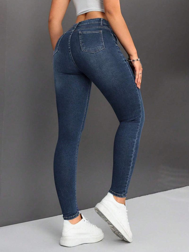 PETITE Jeans De Cintura Alta Para Mujer Ajustados