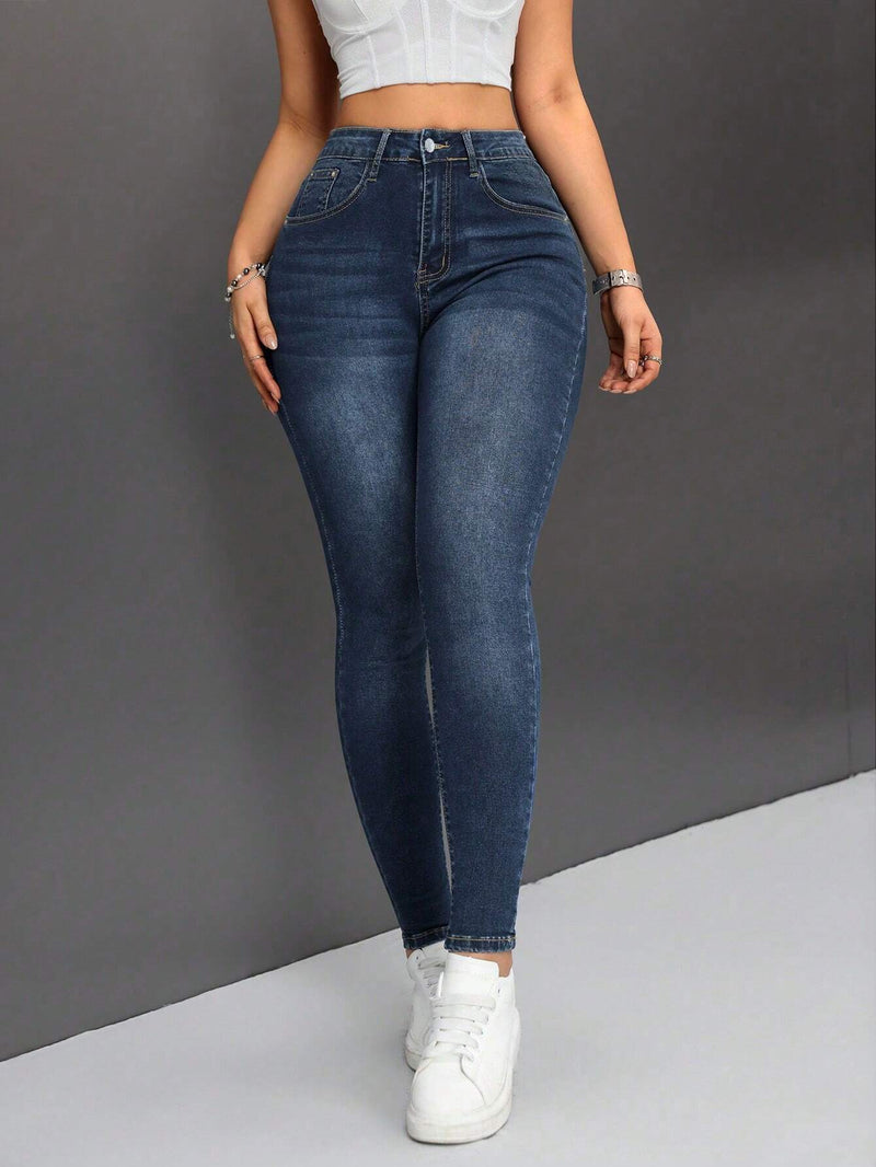 PETITE Jeans De Cintura Alta Para Mujer Ajustados