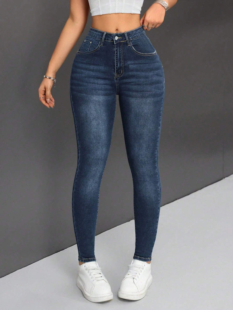 PETITE Jeans De Cintura Alta Para Mujer Ajustados