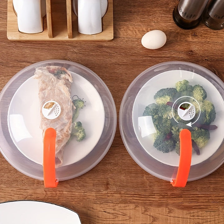 Tapa de comida transparente para microondas a prueba de salpicaduras, tapa especial para calentamiento de horno de microondas con ventilación de vapor, bandeja de cubierta de tazón con asa fácil de agarrar, adecuada para hornos de microondas y suministro
