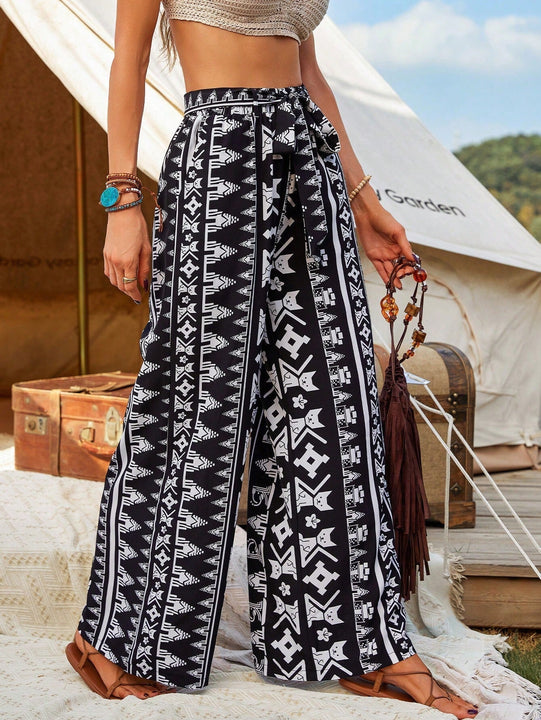 VCAY Pantalones Rectos Casuales Con Impresion De Gato Y Bolsillos Diagonales