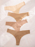 4 piezas set tanga invisible unicolor