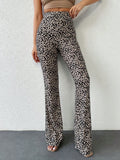 Tall pantalones acampanados con estampado de leopardo