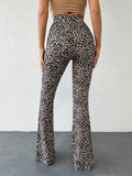 Tall pantalones acampanados con estampado de leopardo