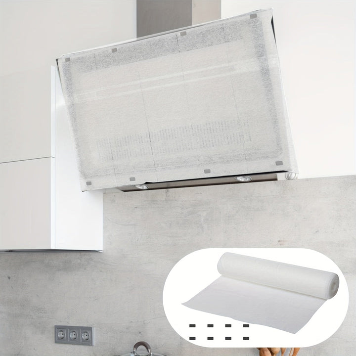 Filtro de papel para campana extractora de poliéster EcoClean, absorbente de aceite, antihumo, fácil de instalar, filtro de escape de cocina, no requiere batería.