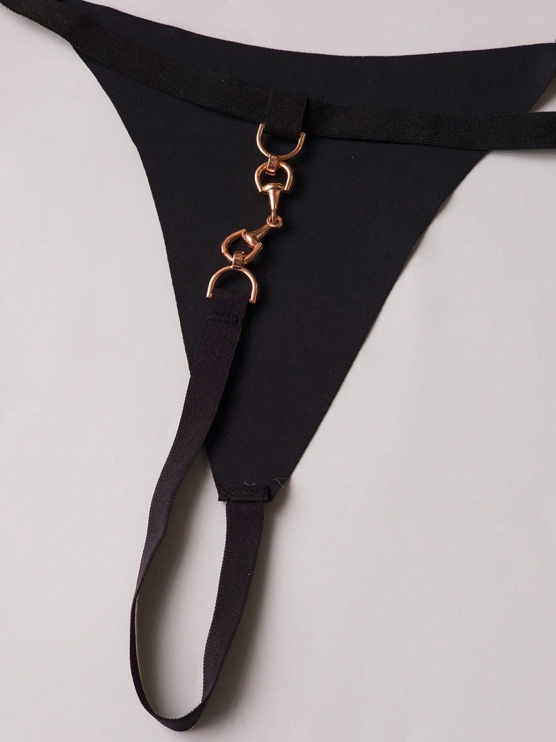 Tanga G-cadena Sexy Para Mujer Con Anillos Metalicos