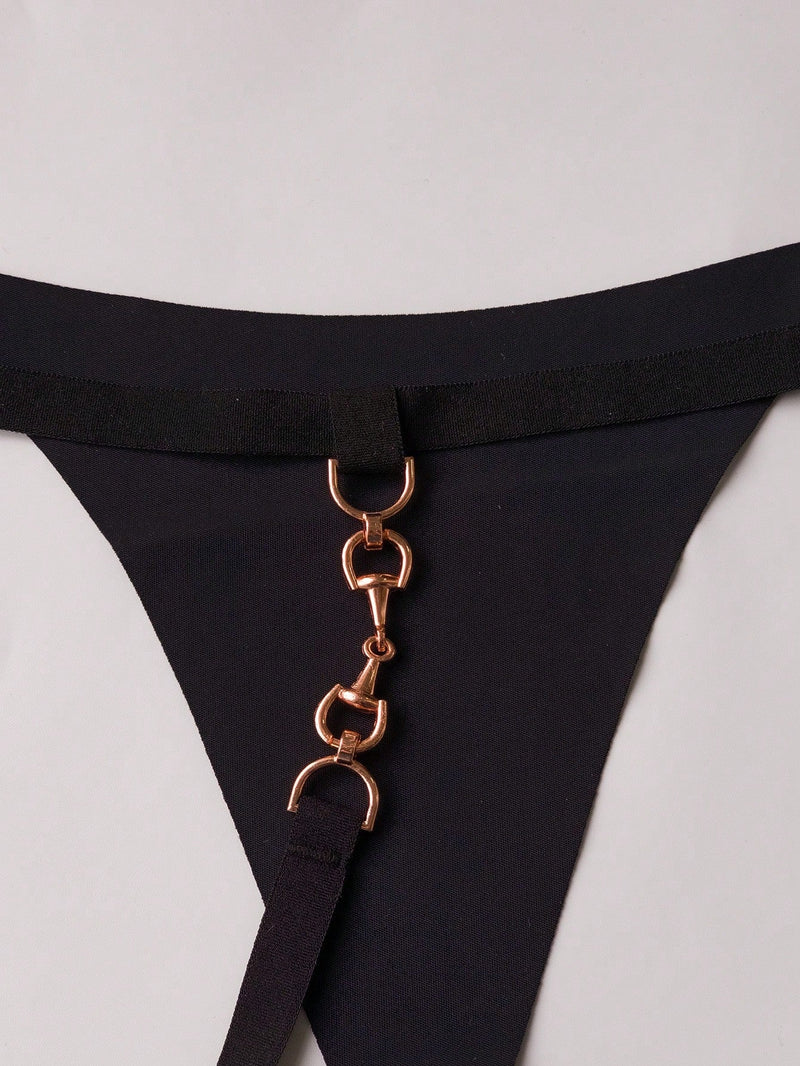 Tanga G-cadena Sexy Para Mujer Con Anillos Metalicos