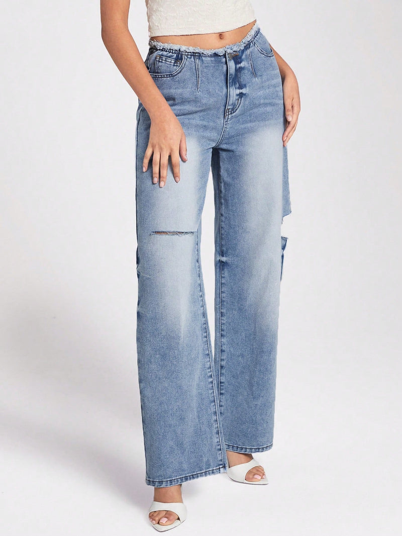 Forever 21 Jeans Desgastados Para Mujer Con Bolsillos