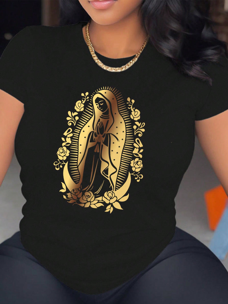 Slayr Camiseta De Manga Corta Con Estampado Virgen Maria