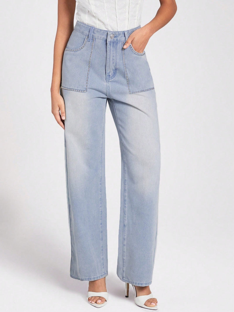 Forever 21 Pantalones Jeans Para Mujer Con Bolsillos Y Cierre De Cremallera