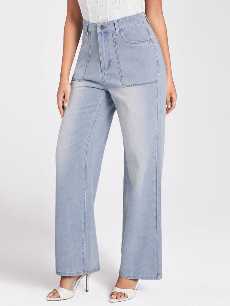 Forever 21 Pantalones Jeans Para Mujer Con Bolsillos Y Cierre De Cremallera