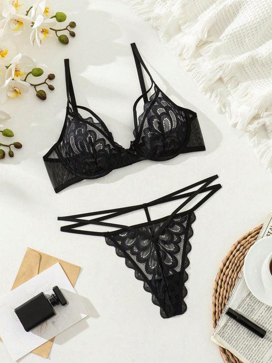 Sujetador De Encaje Para Damas De Color Solido