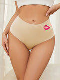 Tanga Comoda De Tela Suave Y Sedosa Para Nadar Para Mujer Con Diseno De Labios Para El Dia De San Valentin