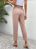 Frenchy pantalones regulares simples y lisos para mujeres para la vida diaria con cinturon