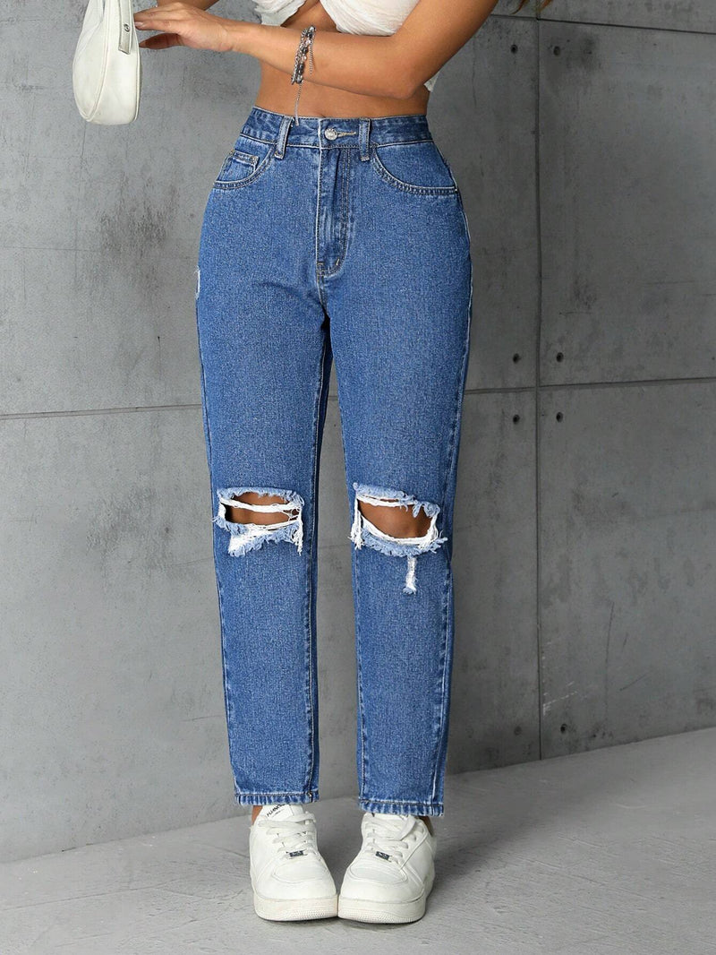 PETITE Jeans De Mujer Ajustados Con Destenido