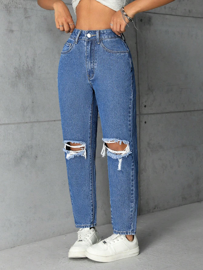 PETITE Jeans De Mujer Ajustados Con Destenido