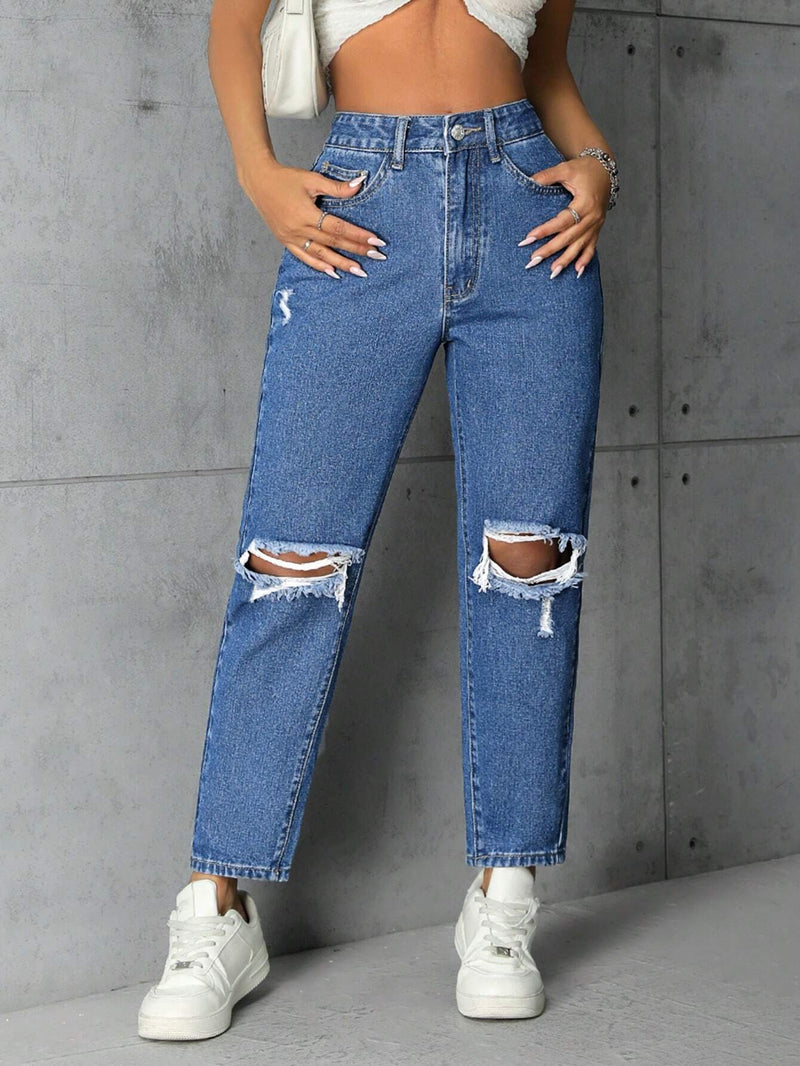 PETITE Jeans De Mujer Ajustados Con Destenido