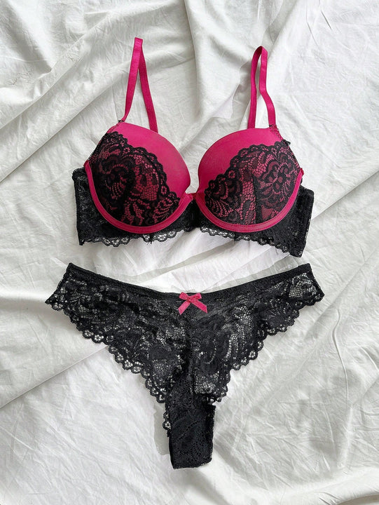 Nina Bonheur Conjunto De 2 Piezas De Bragas Y Sujetador De Contorno Juvenil Y Encaje Con Ajuste Comodo (talla S Y Boton Ajustable)