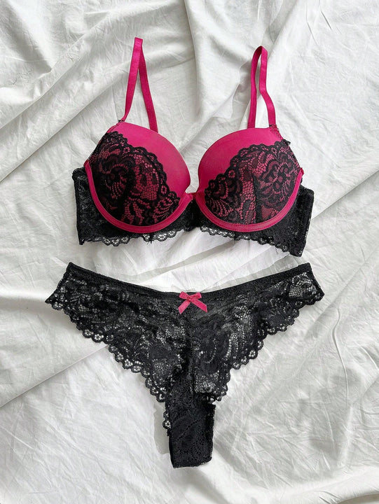 Nina Bonheur Conjunto De 2 Piezas De Bragas Y Sujetador De Contorno Juvenil Y Encaje Con Ajuste Comodo (talla S Y Boton Ajustable)