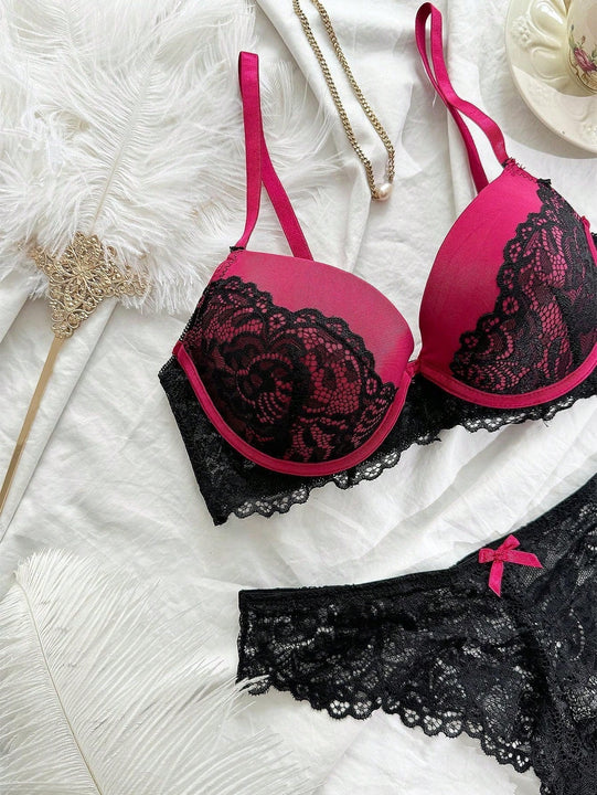 Nina Bonheur Conjunto De 2 Piezas De Bragas Y Sujetador De Contorno Juvenil Y Encaje Con Ajuste Comodo (talla S Y Boton Ajustable)