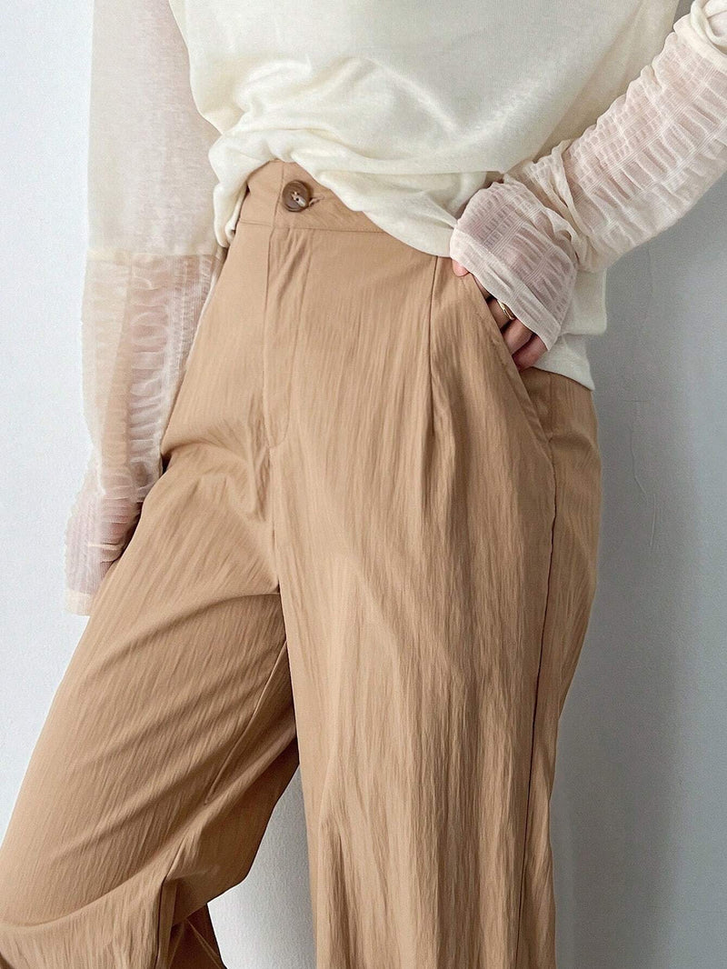 FRIFUL Pantalones De Pierna Recta Para Mujer Con Ribete De Contraste