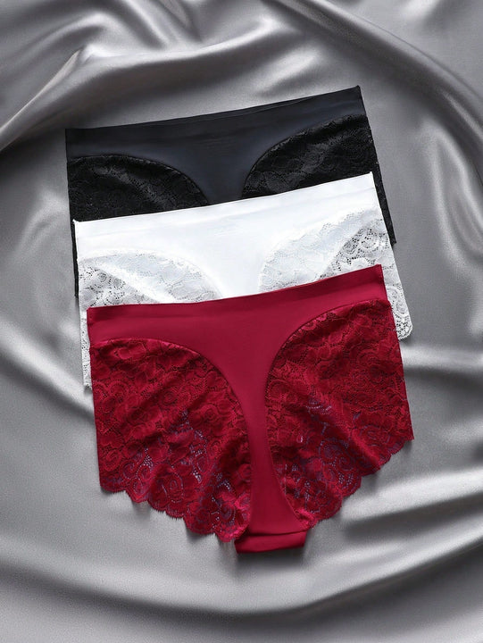 Calzones Triangulares Sexy De Encaje Con Parches