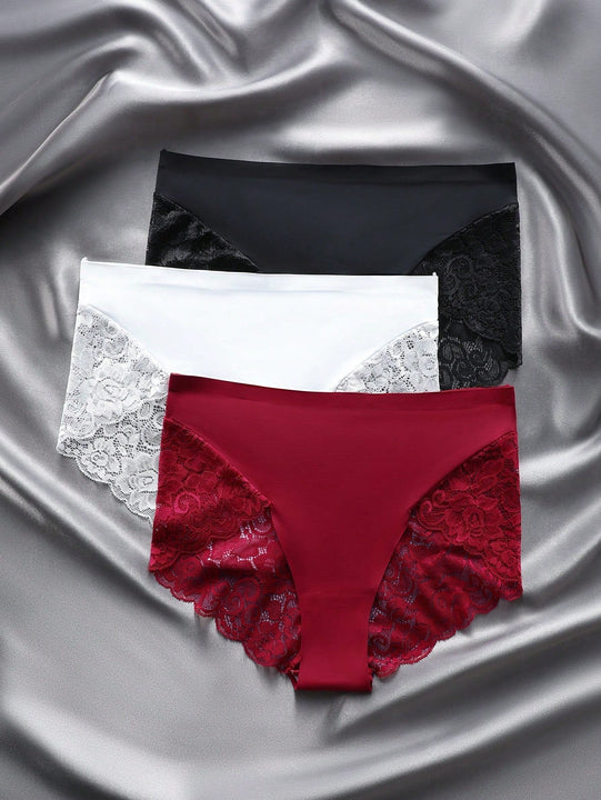 Calzones Triangulares Sexy De Encaje Con Parches