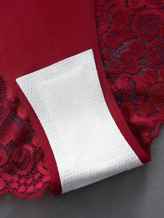 Calzones Triangulares Sexy De Encaje Con Parches