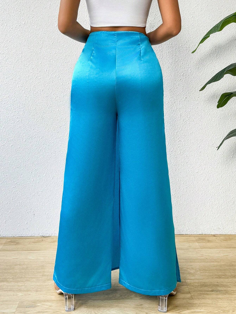 Prive Pantalones De Pierna Ancha De Color Solido