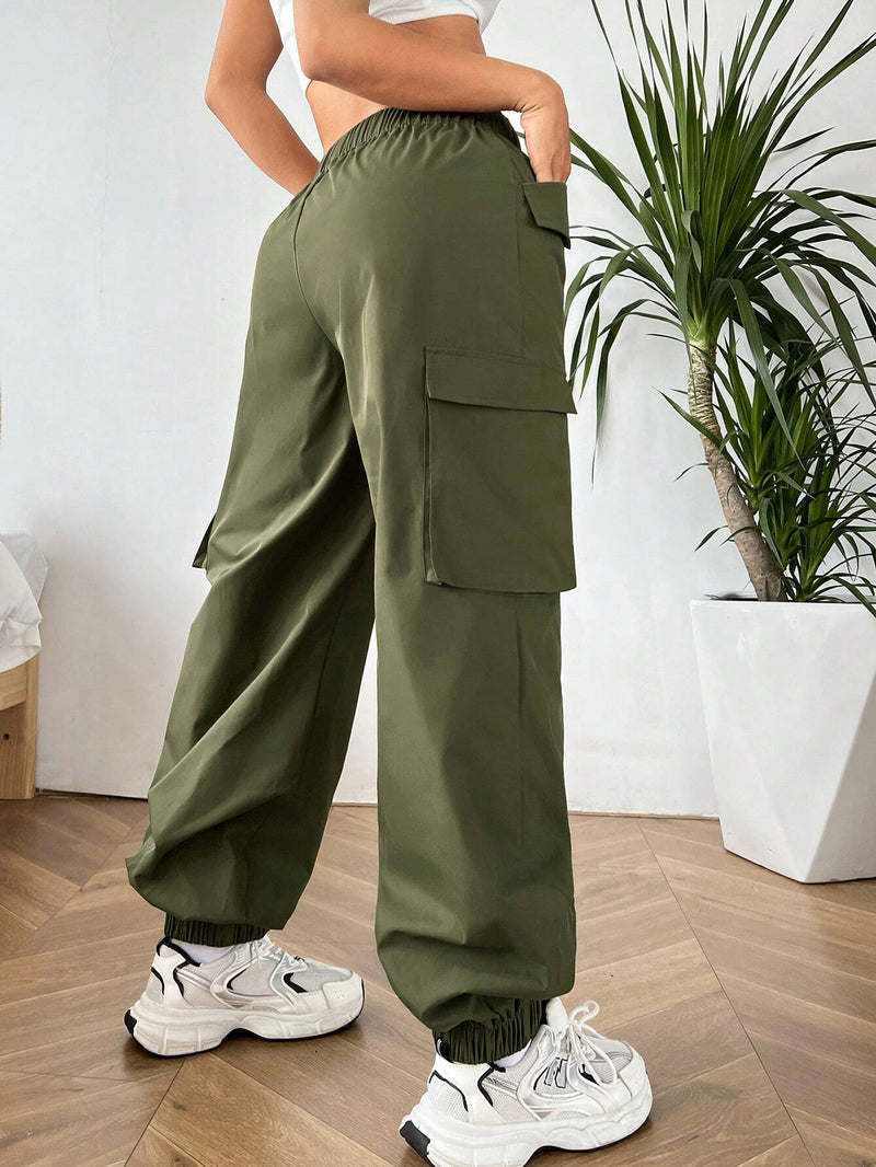 EZwear Pantalones De Carga De Varios Bolsillos Con Punos Para Mujer, Ideales Para Deportes Al Aire Libre