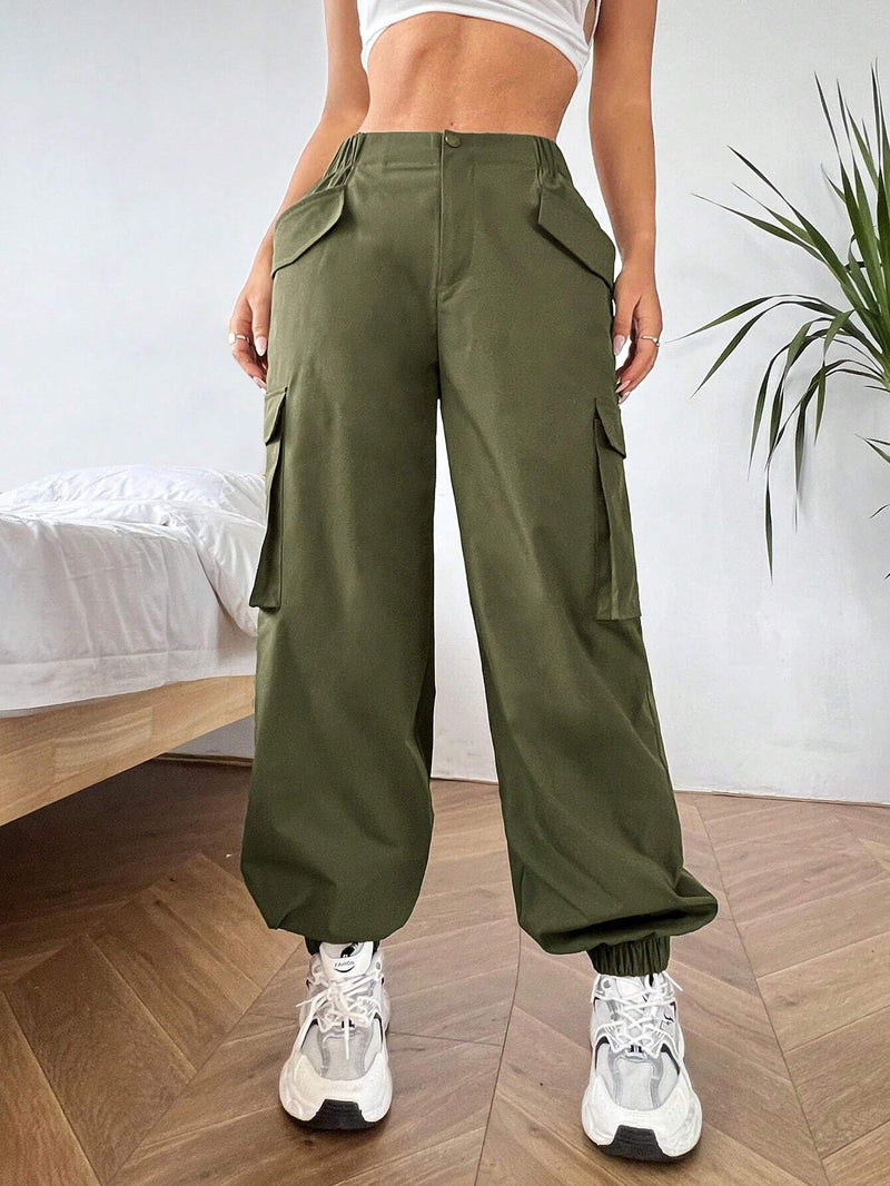 EZwear Pantalones De Carga De Varios Bolsillos Con Punos Para Mujer, Ideales Para Deportes Al Aire Libre