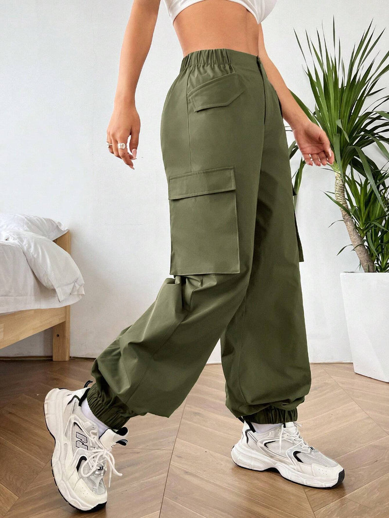 EZwear Pantalones De Carga De Varios Bolsillos Con Punos Para Mujer, Ideales Para Deportes Al Aire Libre