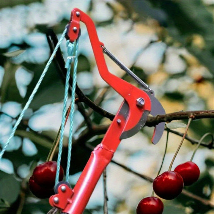 Tijeras de Ramas Altas de Agarre Seguro y Fácil Acceso - Recogedor de Frutas Moderno con Cuerda de Extensión, Tijeras de Poda Ahorradoras de Trabajo para Uso Doméstico