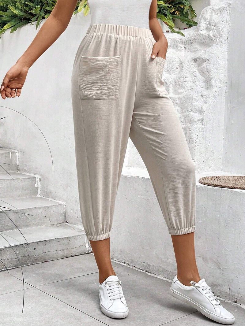 LUNE Pantalones Informales De Estilo Capri Para Mujer Con Doble Bolsillo Para Correr