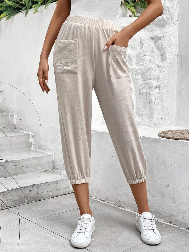 LUNE Pantalones Informales De Estilo Capri Para Mujer Con Doble Bolsillo Para Correr