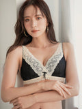 FRIFUL Dulce Encaje Con Malla De Color, Sujetador Inalambrico Para Mujeres