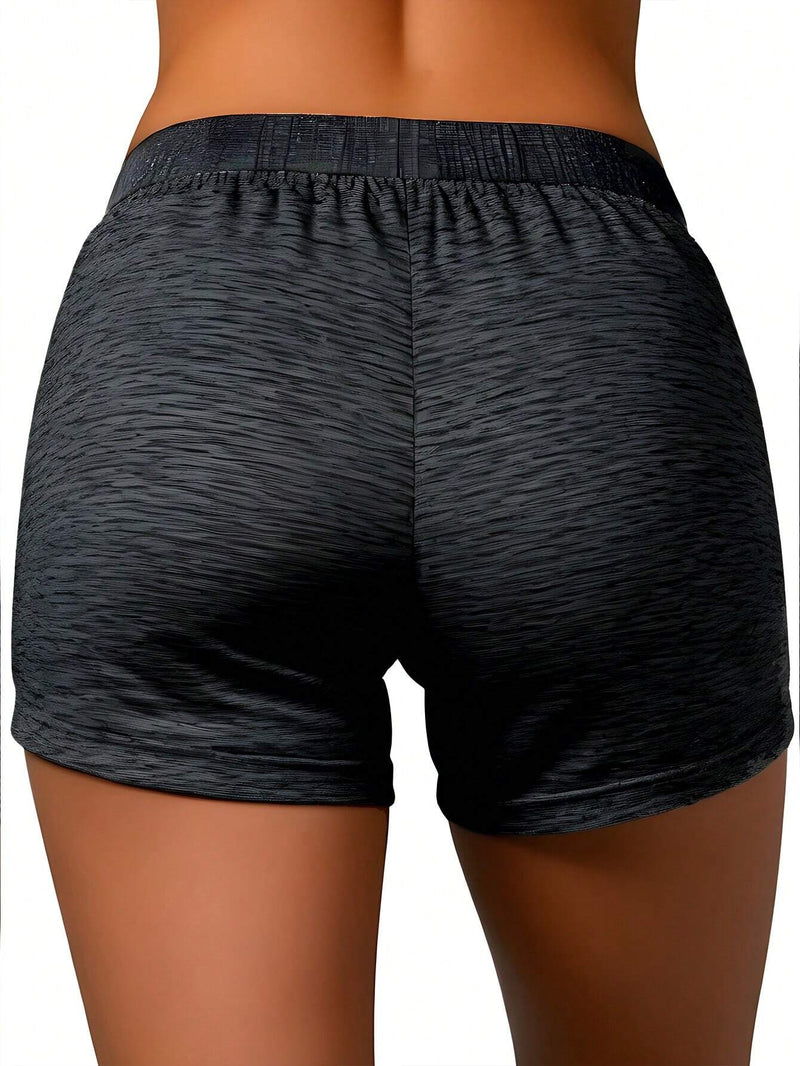 Essnce Shorts Casuales De Cintura Elastica Para Mujer Con Estampado De Girasoles Y Mariposas