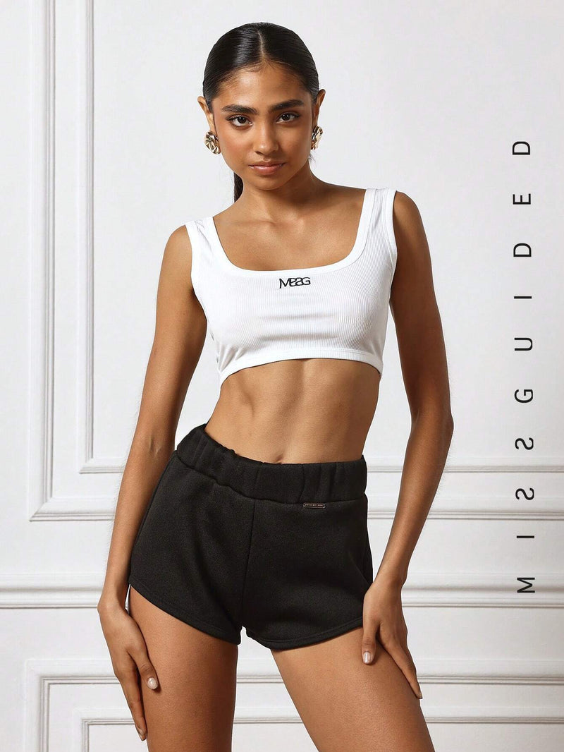 MISSGUIDED Shorts Simples De Mujer De Color Solido