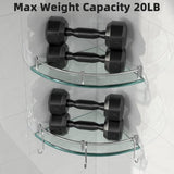 1 Paquete De 2 Piezas, Estantes De Ducha De Vidrio Templado Con Rieles, Montado En La Pared, Fácil Instalación De Taladro Para Almacenamiento En Esquina, Estante De Ducha De Esquina Transparente