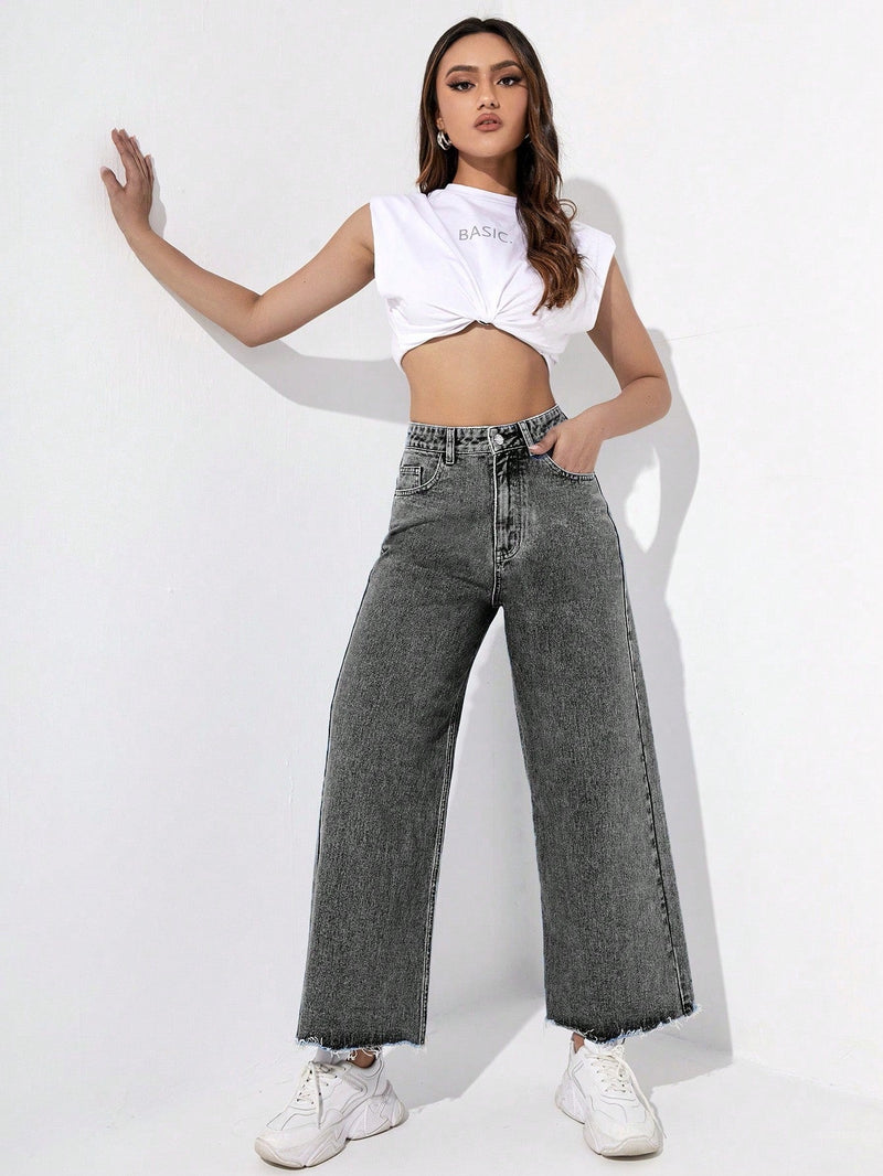 EZwear Jeans Casuales De Pierna Recta Para Mujer Para Un Vestuario Diario