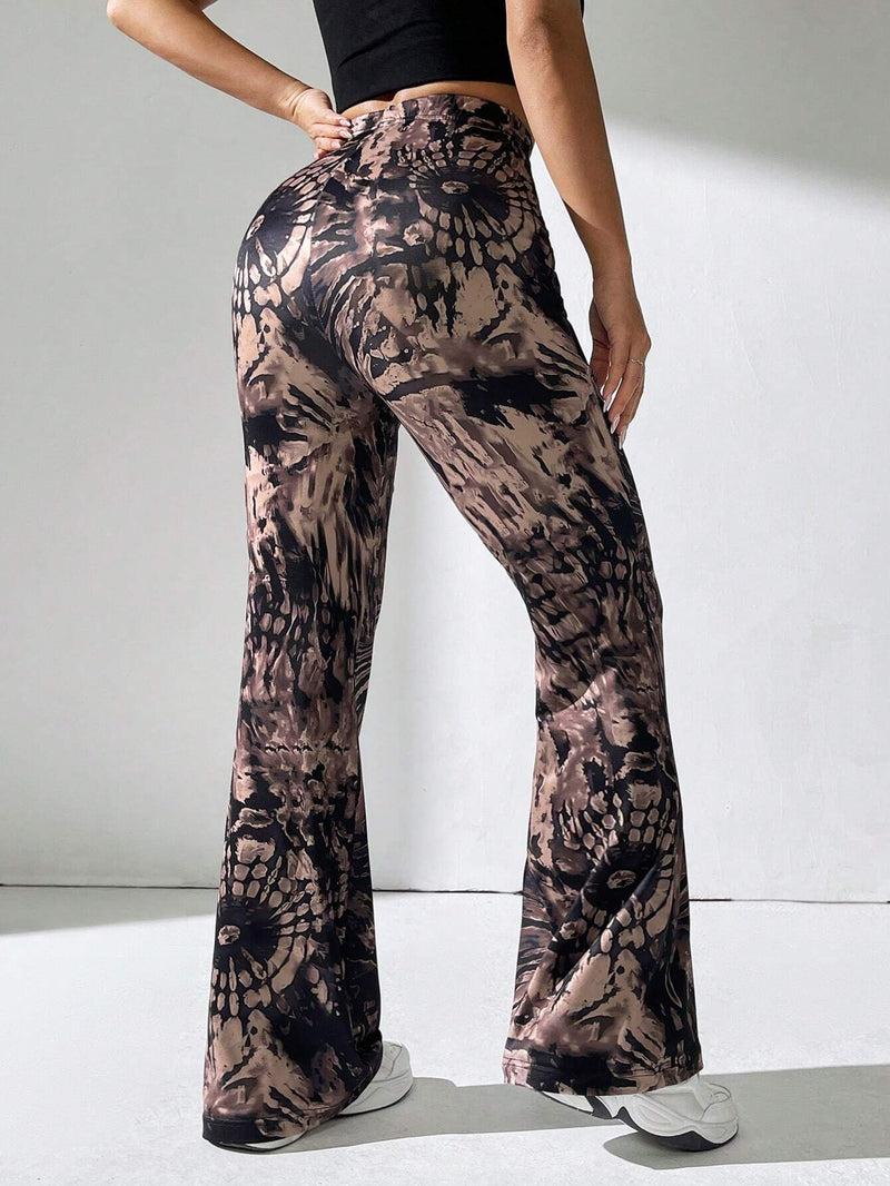 EMERY ROSE Pantalones largos informales de mujer para uso diario con patron floral aleatorio