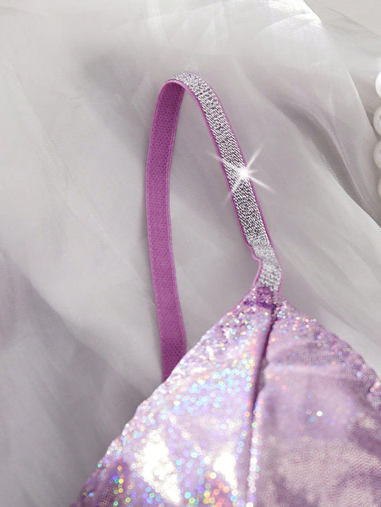 Conjunto De 2 Brasieres Inalambricos Texturizados Para Mujeres Con Acabado Metalico