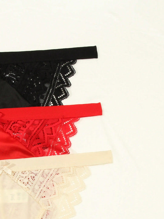 Tangas de encaje para mujer (paquete de 3)