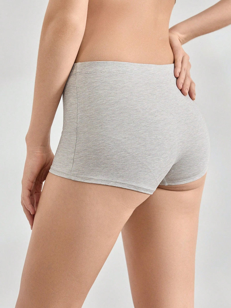 Leisure Shorts De Cuadros Simples, De Color Solido Y Comodos Para Mujer