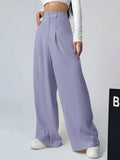 Ezwear pantalones de mujer plisados en color solido