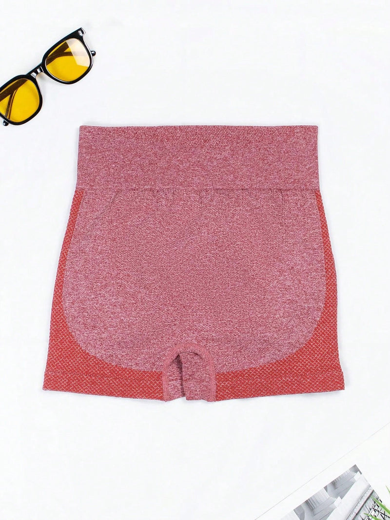 1 pieza de shorts de yoga rojos sin costuras con control de abdomen comodo y transpirable y elevacion de glu teos